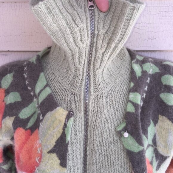 FREE PEOPLE 3/4 sleeve angora layered look soft cardigan sweater! WS - Picture 2 of 7